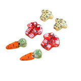 4pcs Flower Shirt Carrot Ceramic Beads DIY Jewelry