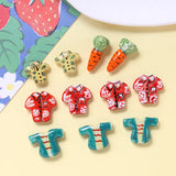 4pcs Flower Shirt Carrot Ceramic Beads DIY Jewelry