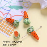 4pcs Flower Shirt Carrot Ceramic Beads DIY Jewelry