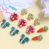 4pcs Flower Shirt Carrot Ceramic Beads DIY Jewelry