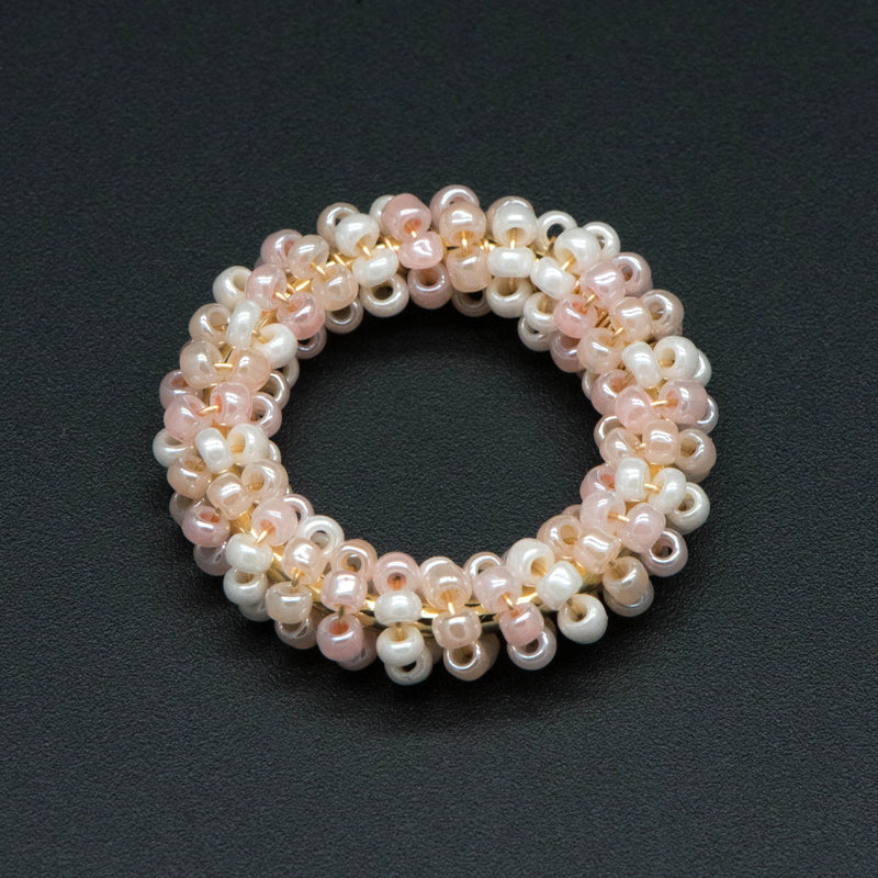 4pcs Colorful Beaded Hoops Summer Beach Boho Hoop Findings