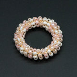 4pcs Colorful Beaded Hoops Summer Beach Boho Hoop Findings