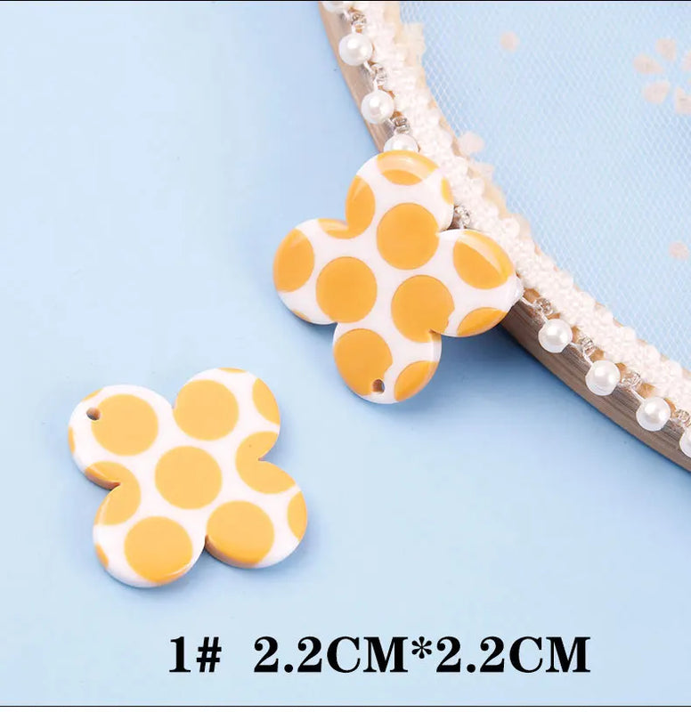 4pcs Resin Clover Charms DIY Earring Making Supplies