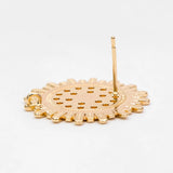 4pcs Sun Ear Posts 25mm Brass Plated Earrings