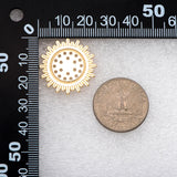 4pcs Sun Ear Posts 25mm Brass Plated Earrings