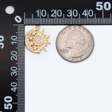 4pcs Sun Moon Charms 16x19mm 18K Plated CZ Pendants (GB-1947)