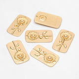4pcs Sunflower Charm Rectangle Flower Pendants
