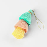 4pcs Three Layer Cotton Tassel Colorful Jewelry For Earring Necklace Bracelet