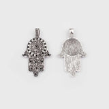 4pcs Tibetan Silver Hamsa Hand Charms Pendants 32*54mm