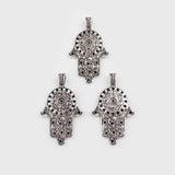 4pcs Tibetan Silver Hamsa Hand Charms Pendants 32*54mm