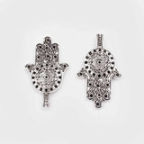 4pcs Tibetan Silver Hamsa Hand Charms Pendants 32*54mm