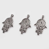 4pcs Tibetan Silver Hamsa Hand Charms Pendants 32*54mm