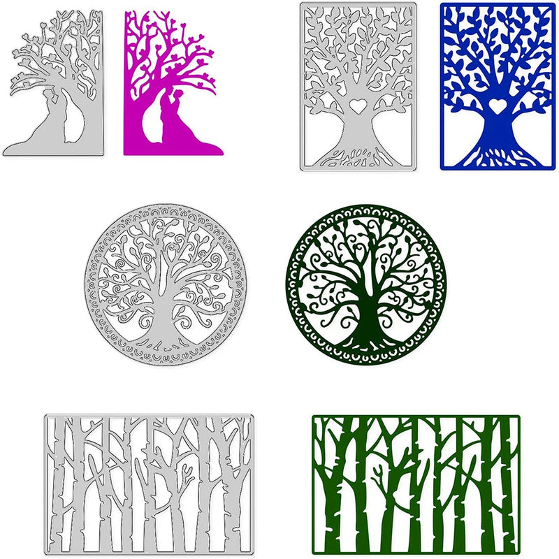 4pcs Tree of Life Metal Cutting Dies - Love and Couple Pattern