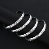 4pcs Dubai Silver Bangles Ethiopian Bangles Charm Jewelry