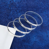 4pcs Dubai Silver Bangles Ethiopian Bangles Charm Jewelry