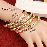 4pcs Openable Bangles African Ethiopia Girls Bride Jewelry Gift