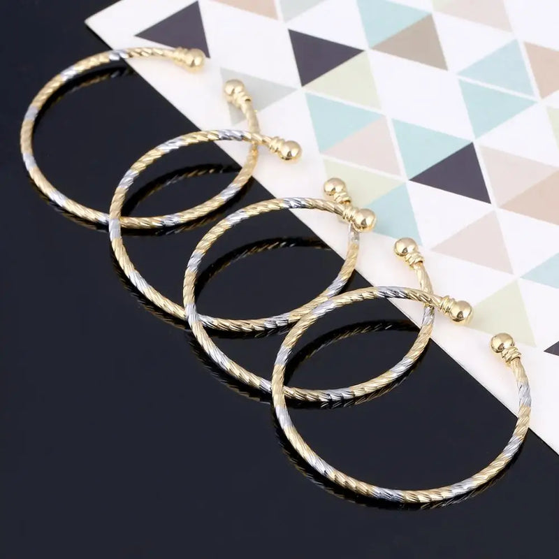 4pcs Ethiopian Mix Bangle Jewelry Set