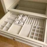 4pcs Velvet Stackable Jewelry Tray Case Organizer Box