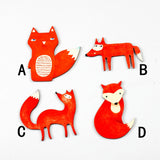 4pcs Vintage Fox Wood Cut Charms Pendant DIY