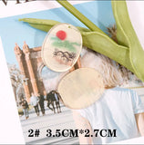 4pcs Wash Painting Chinese Painting Polymer Charms Earring DIY Jewelry