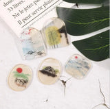 4pcs Wash Painting Chinese Painting Polymer Charms Earring DIY Jewelry