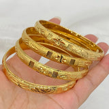 4pcs Dubai Bangles African Bracelets Women