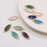 4pcs Natural Stone Gem Oval Quartz Crystal Rough Pendant DIY Necklace Bracelet