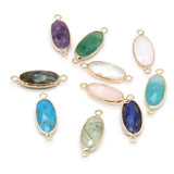 4pcs Natural Stone Gem Oval Quartz Crystal Rough Pendant DIY Necklace Bracelet