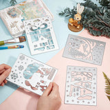 4pcs Winter House Metal Cutting Dies Snowflake DIY Scrapbooking Embossing Album