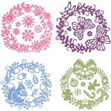 4pcs Wreath Cutting Dies Christmas Autumn Flower Template Mold DIY Scrapbooking