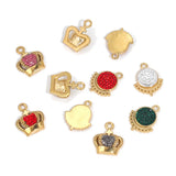 4pcs Zircon Stainless Steel Pvd Plating 18k Crown Pendant DIY Jewelry
