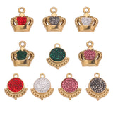 4pcs Zircon Stainless Steel Pvd Plating 18k Crown Pendant DIY Jewelry