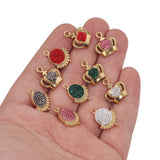 4pcs Zircon Stainless Steel Pvd Plating 18k Crown Pendant DIY Jewelry