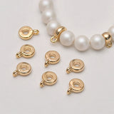 4pcs 14K Plated Brass Bail Beads Hanger Spacer Beads for European Bracelets Neck