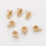 4pcs 14K Plated Brass Bail Beads Hanger Spacer Beads for European Bracelets Neck