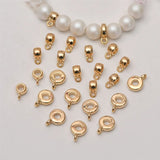 4pcs 14K Plated Brass Bail Beads Hanger Spacer Beads for European Bracelets Neck