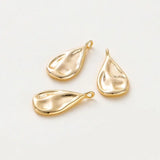 4pcs 18K Wave Pattern Drop Shape Pendants Charms DIY Jewelry Making