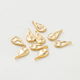 4pcs 18K Wave Pattern Drop Shape Pendants Charms DIY Jewelry Making