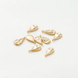 4pcs 18K Wave Pattern Drop Shape Pendants Charms DIY Jewelry Making