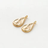 4pcs 18K Wave Pattern Drop Shape Pendants Charms DIY Jewelry Making