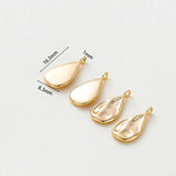 4pcs 18K Wave Pattern Drop Shape Pendants Charms DIY Jewelry Making
