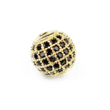 4pcs Micro Pave Zircon Charms Spacer Bead Round Shape for Bracelet Making