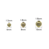 4pcs Micro Pave Zircon Charms Spacer Bead Round Shape for Bracelet Making