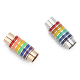 4pcs Rainbow Magnetic Clasps for Bracelet Leather Cords