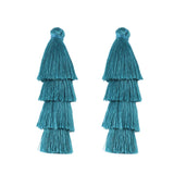 4pcs 8.5cm 4-layer Colorful Silk Fringes for Earrings DIY Jewelry Making