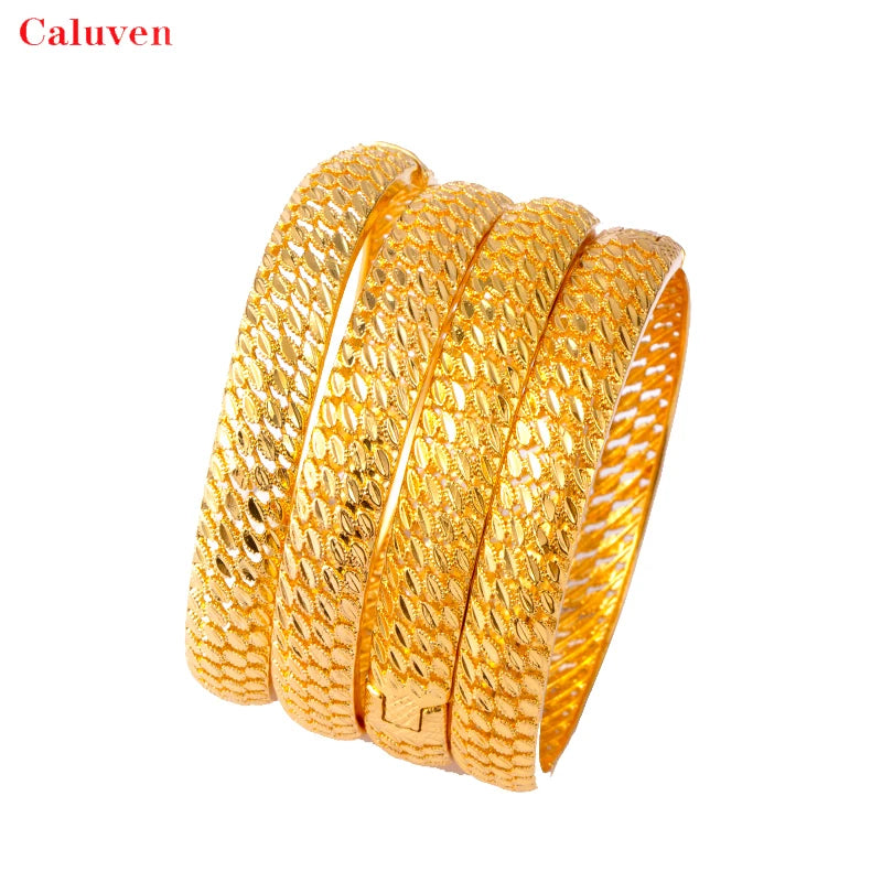 4pcs Arabic Wedding Jewelry Bracelets Dubai Ethiopian Bangles