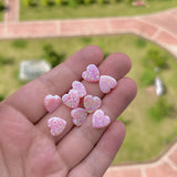 (4pcs/lot) 10mm Synthetic Opal Heart Stone Necklace for Girls