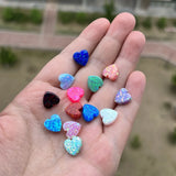 (4pcs/lot) 10mm Synthetic Opal Heart Stone Necklace for Girls