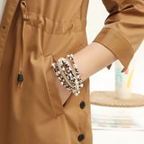 Multilayer PU Leather Bracelet with Magnet Buckle