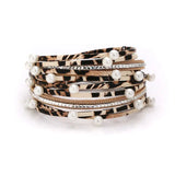 Multilayer PU Leather Bracelet with Magnet Buckle